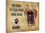 Vianmo Insegna In Legno 12X18 Cm Boxer Hund Ohne Kein Heim