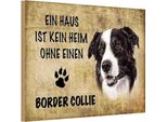 Vianmo Insegna In Legno 12X18 Cm Border Collie Hund