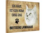 Vianmo Insegna In Legno 20X30 Cm Britische Langhaar Katze