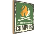 Vianmo Insegna In Legno 18X12 Cm Camping Campfire Life Is Better