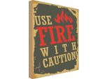 Vianmo Insegna In Legno 30X20 Cm Camping Use Fire With Caution!