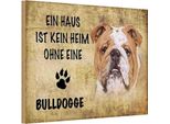 Vianmo Insegna In Legno 20X30 Cm Bulldoge Hund Ohne Kein Heim