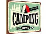 Vianmo Insegna In Legno 20X30 Cm Camping Zone Outdoor Abenteuer