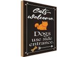 Vianmo Insegna In Legno 30X20 Cm Cats Welcome Dogs Use Side