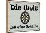 Vianmo Insegna In Legno 20X30 Cm Darts Die Welt Ist Eine Scheibe