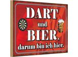 Vianmo Insegna In Legno 12X18 Cm Dart Und Bier Darum Bin Ich Hier