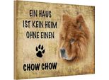 Vianmo Insegna In Legno 12X18 Cm Chow Chow Hund
