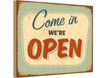 Vianmo Insegna In Legno 12X18 Cm Come In We`Re Open