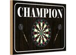 Vianmo Insegna In Legno 12X18 Cm Darts Champion