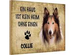 Vianmo Insegna In Legno 20X30 Cm Collie Hund