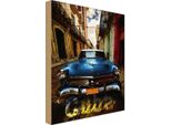 Vianmo Insegna In Legno 18X12 Cm Cuba Blue Auto
