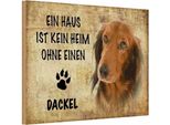 Vianmo Insegna In Legno 20X30 Cm Dackel Hund Ohne Kein Heim