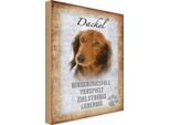 Vianmo Insegna In Legno 30X20 Cm Dackel Hund Lebendig