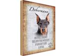 Vianmo Insegna In Legno 30X20 Cm Dobermann Hund Loyal