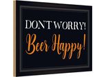 Vianmo Insegna In Legno 20X30 Cm Don't Worry Beer Happy Bier