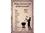 Vianmo Insegna In Legno 30X20 Cm Dingen Die Zum Grillen Braucht