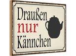 Vianmo Insegna In Legno 12X18 Cm DraußEn Nur KäNnchen Kaffee