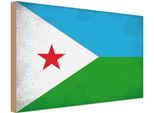 Vianmo Insegna In Legno 20X30 Cm Bandiera Dschibuti Flag Djibouti Vintage