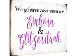 Vianmo Insegna In Legno 20X30 Cm Einhorn Und Glitzerstaub
