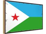 Vianmo Insegna In Legno 12X18 Cm Bandiera Dschibutis Flag Djibouti