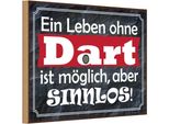 Vianmo Insegna In Legno 12X18 Cm Ein Leben Ohne Dart Ist Sinnlos