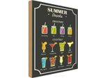 Vianmo Insegna In Legno 30X20 Cm Drinks Summer Smoothies Cocktails