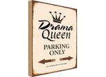 Vianmo Insegna In Legno 18X12 Cm Drama Queen Parking Only