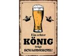 Vianmo Insegna In Legno 30X20 Cm Echter KöNig TräGt Schaumkrone