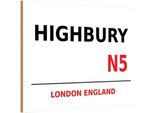 Vianmo Insegna In Legno 20X30 Cm England Highbury N5