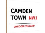Vianmo Insegna In Legno 12X18 Cm England Camden Town NW1