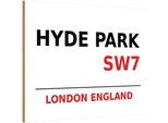 Vianmo Insegna In Legno 12X18 Cm England Hyde Park SW7