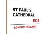 Vianmo Insegna In Legno 12X18 Cm England St Paul´S Cathedral EC4