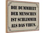 Vianmo Insegna In Legno 12X18 Cm Dummheit Schlimmer Als Virus