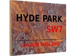 Vianmo Insegna In Legno 12X18 Cm England Hyde Park SW7