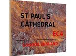 Vianmo Insegna In Legno 20X30 Cm England St Paul´S Cathedral EC4