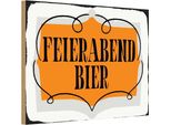 Vianmo Insegna In Legno 12X18 Cm Feierabend Bier Alkohol