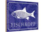 Vianmo Insegna In Legno 20X30 Cm Fischkopp Fisch