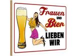 Vianmo Insegna In Legno 12X18 Cm Frauen Und Bier Lieben Wir