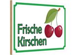 Vianmo Insegna In Legno 20X30 Cm Frische Kirschen Hofladen