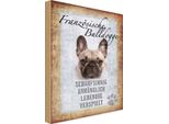 Vianmo Insegna In Legno 30X20 Cm FranzöSische Bulldogge Hund