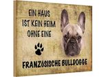 Vianmo Insegna In Legno 12X18 Cm FranzöSische Bulldogge Hund