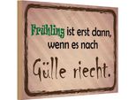 Vianmo Insegna In Legno 12X18 Cm FrüHling Ist Wenn GüLle Riecht
