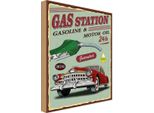 Vianmo Insegna In Legno 30X20 Cm Gas Station Gasoline Motor Oil 24