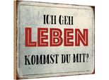 Vianmo Insegna In Legno 20X30 Cm Geh Leben Kommst Du Mit