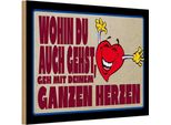 Vianmo Insegna In Legno 12X18 Cm Geh Mit Deinem Ganzem Herzen