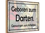 Vianmo Insegna In Legno 20X30 Cm Geboren Zum Darten Gezwungen