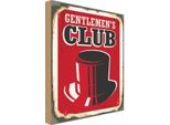 Vianmo Insegna In Legno 18X12 Cm Gentlemen`S Club Alkohol MäNner