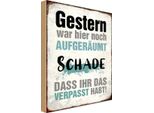Vianmo Insegna In Legno 18X12 Cm Gestern War Hier Noch AufgeräUmt