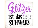 Vianmo Insegna In Legno 12X18 Cm Glitzer Ist Das Neue Schwarz