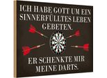 Vianmo Insegna In Legno 20X30 Cm Gott Schenkte Mir Meine Darts